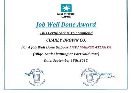 Maersk Line Job Well Done Award, MV Maersk Atlanta